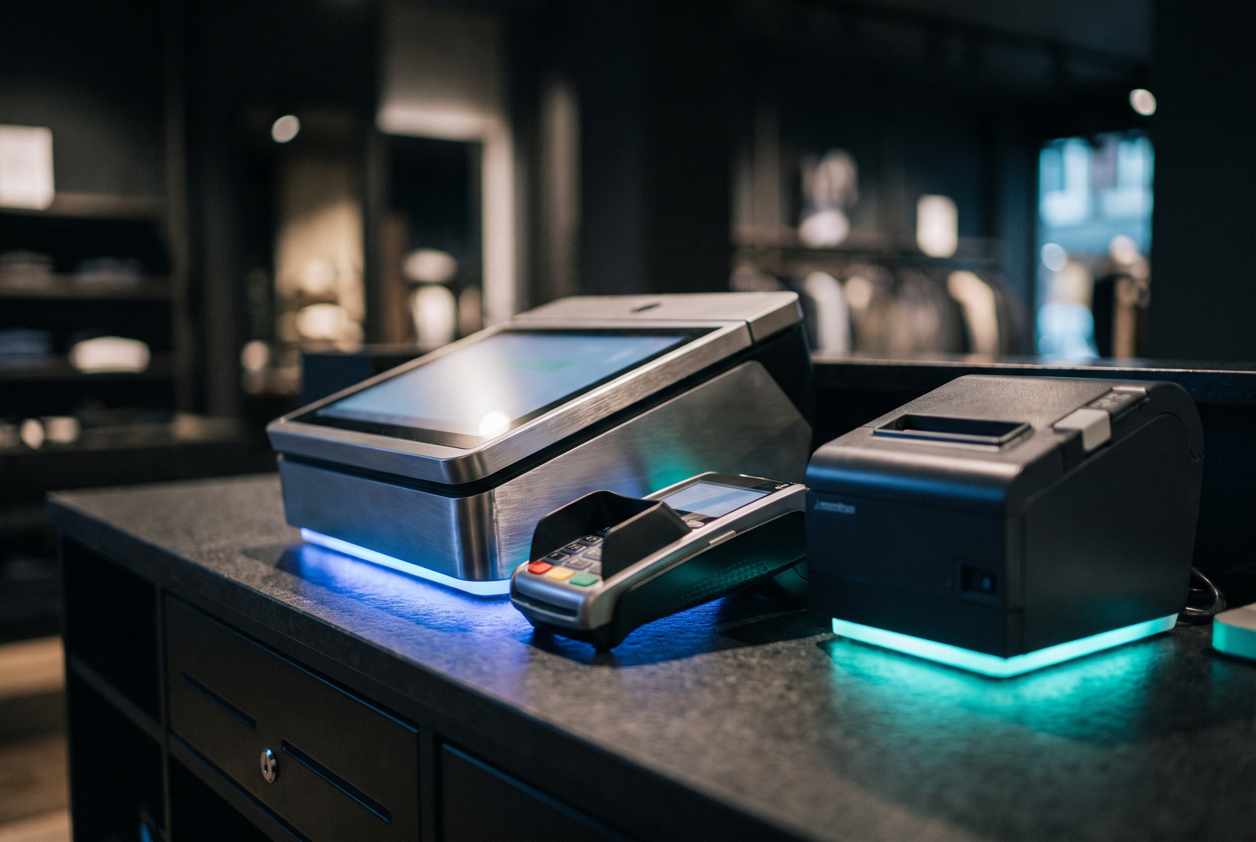 Modern retail point-of-sale checkout hardware
